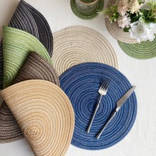 Wangchuang Gri B 36 cm 1 Adet Masa Placemats Yuvarlak Rami Yalıtım Pedi Keten Kaymaz Masa Paspasları Coaster Yemek Masası Mat Ev Dekorasyon Pedi (Yurt Dışından)