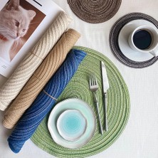 Wangchuang Gri B 36 cm 1 Adet Masa Placemats Yuvarlak Rami Yalıtım Pedi Keten Kaymaz Masa Paspasları Coaster Yemek Masası Mat Ev Dekorasyon Pedi (Yurt Dışından)