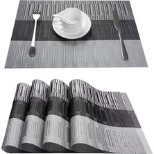 Wangchuang Placemat 14 Dikdörtgen 6 Pcs Yemek Masası Için Placematlar Pvc Bambu Desenli Masa Paspasları Çoklu Renkler Kaymaz Isıya Dayanıklı Yıkanabilir Kolay Temizlenebilir (Yurt Dışından)