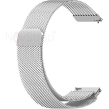 NovStrap Huawei Watch GT4 41mm GT5 41mm ile Uyumlu Kordon (18mm Pimli) Mıknatıslı Metal Hasır Kayış