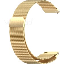NovStrap Huawei Watch GT4 41mm GT5 41mm ile Uyumlu Kordon (18mm Pimli) Mıknatıslı Metal Hasır Kayış