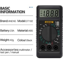 Pandoraplanet Oumery Aneng DT-182 Dijital Mini Multimetre Dc/ac Gerilim Akım Ölçer Cep Voltmetre Diyot Triode Tester Multitester (Yurt Dışından)