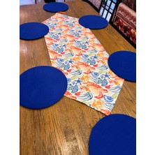 Tuğçe Demir Home Design Renkli Deniz Anası Desen Runner Supla Set