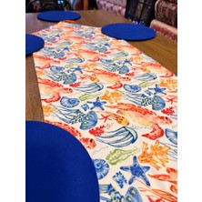 Tuğçe Demir Home Design Renkli Deniz Anası Desen Runner Supla Set