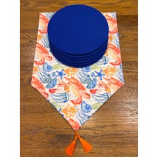 Tuğçe Demir Home Design Renkli Deniz Anası Desen Runner Supla Set