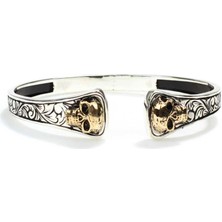 925 Ayar Gümüş Kuru Kafa Modeli Erkek Bileklik