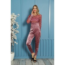 Turkuaz Home Yüksek Kaliteli Kadife Pijama Takım