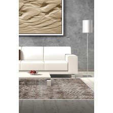 Dekoreko Dijital Salon Halısı Trend Keçe Kaymaz Taban Iskandinav Mel Kahve