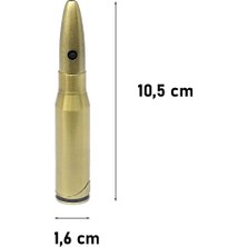 Hiçdurmaal 50 Kalibre Mermi Kovanı Şeklinde Kırmızı Lazer Işıklı Çakmak 1  Adet