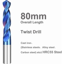 Liyao HRC65 80MM 8.1mm Yzh Karbür Büküm Matkap Toplam Uzunluk 80MM Katı Tungsten Uçları HRC50/55/65 Cnc Düz Kolu Metal Demir Çelik Için Delme Deliği (Yurt Dışından)