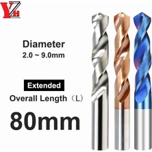 Liyao HRC65 80MM 8.1mm Yzh Karbür Büküm Matkap Toplam Uzunluk 80MM Katı Tungsten Uçları HRC50/55/65 Cnc Düz Kolu Metal Demir Çelik Için Delme Deliği (Yurt Dışından)