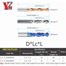 Liyao HRC65 80MM 8.1mm Yzh Karbür Büküm Matkap Toplam Uzunluk 80MM Katı Tungsten Uçları HRC50/55/65 Cnc Düz Kolu Metal Demir Çelik Için Delme Deliği (Yurt Dışından)
