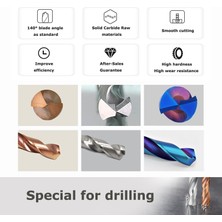 Liyao HRC65 80MM 8.1mm Yzh Karbür Büküm Matkap Toplam Uzunluk 80MM Katı Tungsten Uçları HRC50/55/65 Cnc Düz Kolu Metal Demir Çelik Için Delme Deliği (Yurt Dışından)