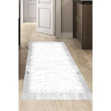 Dekoreko Dijital Mutfak Halısı Trend Keçe Kaymaz Taban Modern Evelina  Gri