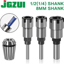 ER16-1I4 1/4 "8mm 1/2" Shank Er Yönlendirici Bit Uzatma Çubuğu Pens Oyma Makinesi Uzatma Freze Kesici Ahşap (Yurt Dışından)