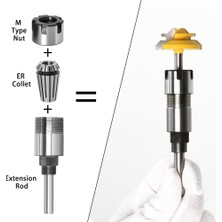 ER16-1I4 1/4 "8mm 1/2" Shank Er Yönlendirici Bit Uzatma Çubuğu Pens Oyma Makinesi Uzatma Freze Kesici Ahşap (Yurt Dışından)