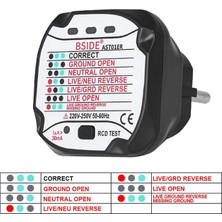 Liyao AST01 LED Göstergesi Abd Fişi Bsıde AST01 Elektrik Soketi Test Cihazı Ab Fişi Soket Test Cihazı Rcd Gfcı Test Çıkışı Topraklama Sıfır Hattı Fişi Polarite Faz Kablo Kontrolü (Yurt Dışından)