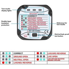 Liyao AST01 LED Göstergesi Abd Fişi Bsıde AST01 Elektrik Soketi Test Cihazı Ab Fişi Soket Test Cihazı Rcd Gfcı Test Çıkışı Topraklama Sıfır Hattı Fişi Polarite Faz Kablo Kontrolü (Yurt Dışından)