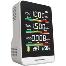 Sıcak En Iyi Kalite 5 In1 Co2 Metre Dijital Sıcaklık Nem Test Cihazı Karbon Dioksit Co2 Tvoc Hcho Dedektörü Hava Kalitesi Monitörü (Yurt Dışından)