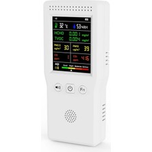 Beyaz 1 Adet 9'u 1 Arada Hava Kalitesi Monitörü LCD Ekran Pm2.5 PM10 Hcho Tvoc Co Co2 Aqı Sıcaklık Nem Ölçer (Siyah) (Yurt Dışından)