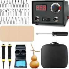 LH40-S2-BAG 60W, Ingiltere Pyrography Ahşap Yakma Kiti Profesyonel Ahşap Yakıcı Aracı Çift Kalem Çanta ile 30 Ipuçları (Yurt Dışından)
