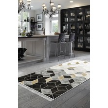 Dekoreko Dijital Mutfak Halısı Trend Keçe Kaymaz Taban Saçaklı Iskandinav Stephania Krem