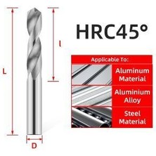 HRC45 2.4mm HRC45/55/65 Tungsten Karbür Bit Titanyum Metal Matkap 1.0-20MM Metal Işleme Araçları Karbür Uçları Metal Matkap Seti Sert Metal Matkap (Yurt Dışından)