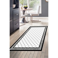 Dekoreko Dijital Mutfak Halısı Yıldız Deri Kaymaz Taban Modern Krystalyn Krem