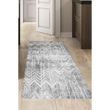 Dekoreko Dijital Mutfak Halısı Star Pamuk Kaymaz Taban Iskandinav Mel Antrasit