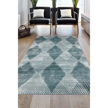 Dekoreko Dijital Salon Halısı Trend Keçe Kaymaz Taban Iskandinav Amaris Turkuaz