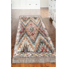 Dekoreko Dijital Mutfak Halısı Yıldız Deri Kaymaz Taban Saçaklı Iskandinav Olwen Renkli