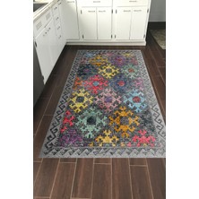 Dekoreko Dijital Mutfak Halısı Trend Keçe Kaymaz Taban Iskandinav Leesa Renkli