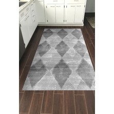 Dekoreko Dijital Mutfak Halısı Yıldız Deri Kaymaz Taban Iskandinav Amaris Gri