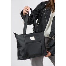 City Center Fashion Kadın Saten Fermuar Kapama Astarlı Basic El ve Omuz Çantası CTY-LBN-9254
