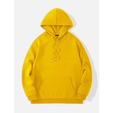 Black Sokak Sarı Dont Trip Baskılı Oversize Kapüşonlu Erkek Sweatshirt