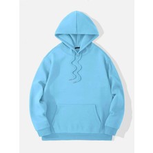 Black Sokak Bebe Mavi Don'T Trip Over Baskılı Oversize Erkek Sweatshirt