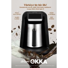 Arzum OK0012-K/OK0018-K Okka Rich Spin M Çelik Cezveli Sütlü Türk Kahve Makinesi - Krom