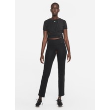 Nike Bisiklet Yaka Düz Siyah Kadın T-Shirt DD4921-010 W Nk One Luxe Df Ss Std