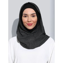 Ecardin ST300-SİMLİ Abiye Hijab 01 Siyah - Siyah -
