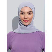 Ecardin ST111-HİJABLI Şifon Oval Eşarp 28 Açık Gri - Açık Grii -