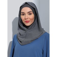 Ecardin ST300-SİMLİ Abiye Hijab 27 Koyu Gri - Koyu Gri -