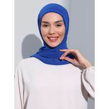 Ecardin ST111-HİJABLI Şifon Oval Eşarp 14 Saks - Saks Mavisi -