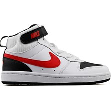 Nike Çocuk Beyaz - Siyah Yürüyüş Ayakkabısı CD7783-110 Court Borough Mıd 2 (Psv
