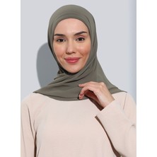 Ecardin ST111-HİJABLI Şifon Oval Eşarp 40 Kına Yeşili - Kına Yeşili -