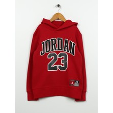 Nike Çocuk Kırmızı Kapüşonlu Baskılı Sweatshirt 95C479-R78 Jdb Jordan Hbr Flc Po Ho