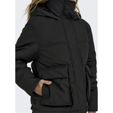 Only Siyah Kadın Mont Onlsally Raın Short Puffer Otw