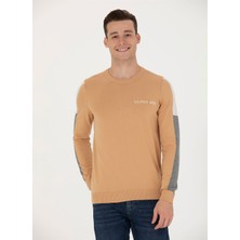 U.S. Polo Assn. Bisiklet Yaka Regular Fit Kum Erkek Saden Kazak