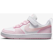 Nike Beyaz - Pembe Kız Çocuk Yürüyüş Ayakkabısı DV5457-105 Court Borough Low Ps
