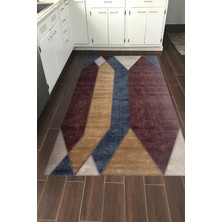 Dekoreko Dijital Mutfak Halısı Star Pamuk Kaymaz Taban Modern Indiana Renkli