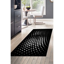 Dekoreko Dijital Mutfak Halısı Yıldız Deri Kaymaz Taban Modern Willow Gri